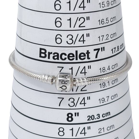 Pandora Moments Barrel Clasp Snake Chain Sterling Silver 925 Bracelet 7.5" - Picture 7 of 8